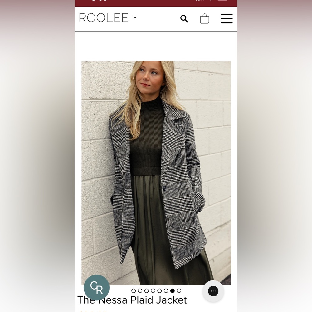 NEW Roolee Nessa Plaid Coat - size Small